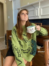 Dinosaur Cartoon Pattern Knit Sweater - $34.99