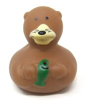 Otter with Fish Rubber Duck 2 inch Animal Jeep Gift Hide on Cruise US Se... - $9.39