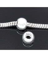 2pcs Stopper Screw Smooth Charm Bead Fits European Bracelet c225 - £3.15 GBP