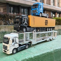 1EE0 Large Diecast Alloy Truck Car Model Container Toy Simulation Pull Back Soun - £14.31 GBP
