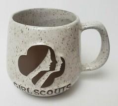 Girl Scouts Coffee Mug Cup Onion River Pottery Winooski Vt Brown Gray - £23.70 GBP