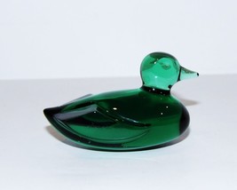 STUNNING BACCARAT FRANCE CRYSTAL EMERALD GREEN DUCK FIGURINE - £78.99 GBP