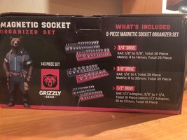 Grizzly Magnetic Socket Organizer ser 6 pieces No sockets - $546.91 MXN