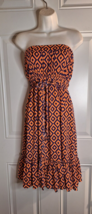 India Boutique Orange Blue Casual Boho Style Strapless Dress - £7.31 GBP