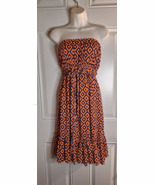 India Boutique Orange Blue Casual Boho Style Strapless Dress - $9.49
