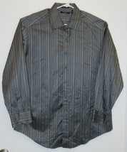 Mondo di Marco European Fabric Long Sleeve Gray Metallic Casual Shirt 2X... - £24.17 GBP
