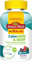 Nature Made Wellblends Calm Mind &amp; Body, Magnesium Citrate, Ashwagandha 125mg &amp;  - £19.92 GBP