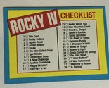 Rocky IV 4 Trading Card #66 Sylvester Stallone Checklist - $2.48