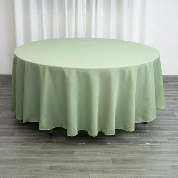 Sage Green - Polyester - 108&quot; Tablecloth Round Polyester Wedding - £23.75 GBP