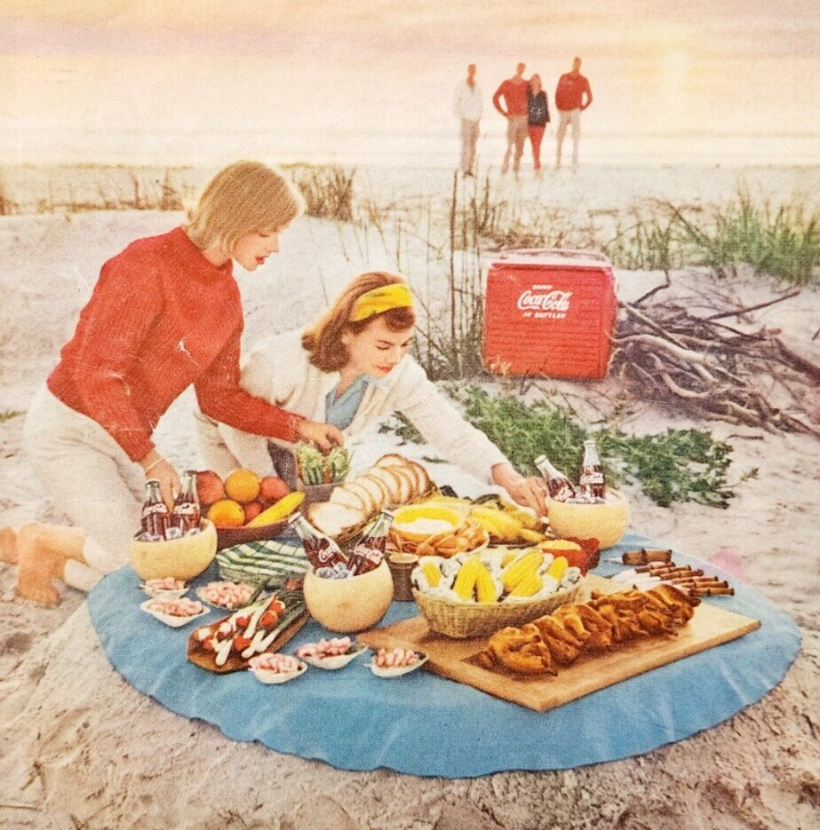 1959 Coca Cola Coke Advertisement Distillery Soda Pop Beach Picnic DWF13 - $29.99