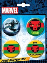 Marvel Comics Black Panther Wakanda Comic Art Images Round Button Set of 4 MOC - £3.97 GBP