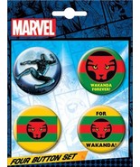 Marvel Comics Black Panther Wakanda Comic Art Images Round Button Set of... - £3.94 GBP