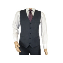 Men Suit BERLUSCONI Turkey 100% Italian Wool Super 180's Vested #Ber15 Charcoal image 6