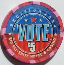 VOTE Decision 2004 $5 Limited Edition 500 Rio Las Vegas Casino Chip - £7.80 GBP