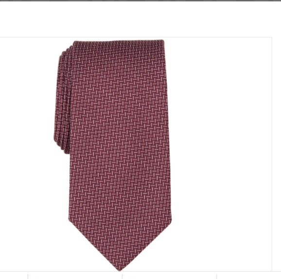 Michael Kors Men&#39;s Herringbone Burgundy Necktie Silk Blend 2MKC23-3026 NWT - $17.77