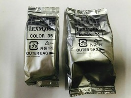 2 Pack Original Genuine OEM Lexmark 34 Black & 35 Color Printer Ink Cartridges - $50.28