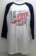 Flag &amp; Anthem Track Field Size Xl White Blue Long Sleeve T-Shirt New Mens Shirt - £45.62 GBP