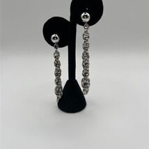 Vintage Signed Accessocraft NYC Rare Silver Tone Link Screw Back Earrings - $23.91