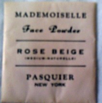 Vtg Mademoiselle Face Powder Rose Beige Pasquier New York Packet Sample ... - $3.99