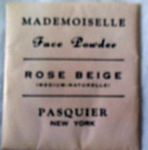 Vtg Mademoiselle Face Powder Rose Beige Pasquier New York Packet Sample ... - $5.46 CAD