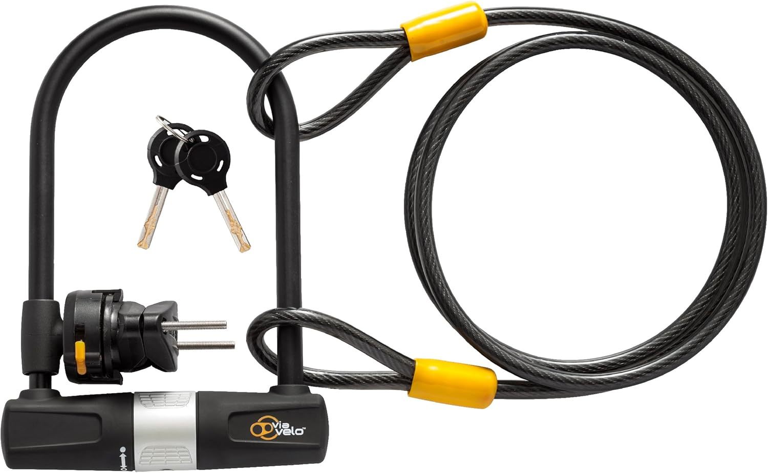 Via Velo Bike Lock Heavy Duty Bicycle U-Lock, 14 Mm Shackle, And 10 Mm X... - $31.93