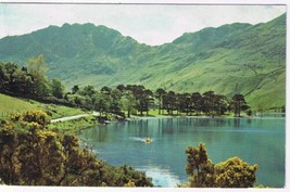 United Kingdom UK Postcard Buttermere Boat On Lake Mountains - $2.08