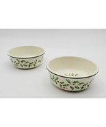 Set of 2 Lenox Holiday Dimension Mint in Box Coupe Soup Bowl 6 1/4&quot; Gree... - $40.19