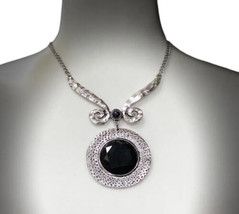 ORION silver-tone/black statement necklace - £15.61 GBP
