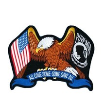 Large  EAGLE BIKER IRON /SEW ON PATCH ALL GAVE SOME SOME GAVE ALL 13 1/2... - $47.52