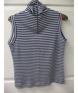 Blue &amp; White Womens Dress Vest Shirt 14&quot; Shoulder to Shoulder 24&quot; Top to... - $285.40 MXN