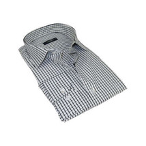 Men's Shirt By CASILA Turkey Cotton Blend Long Sleeves 502050-02 White Checker image 3