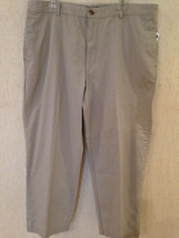 New Chaps Flat Front Relaxed Fit Mitchell Cotton Khaki Pants Mens 39-40 X 29 Nwt - $22.42