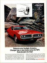Vintage 1971 Red Dodge Charger Advertising Ad Advertisement - $5.99