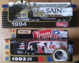 93, 94 Matchbox NFL Semi Trucks Set of 2 Saints and Falcons - $29.99