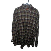 Bob Timberlake Shirt Men Size XL Green Plaid Cotton Casual Outdoors Flannel - $10.93