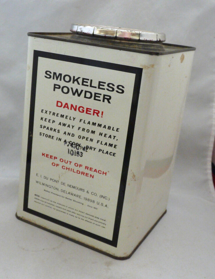Vintage Dupont SR-4756 Smokeless Powder 4 lb Tin Empty 9" du Pont advertising Item image 3