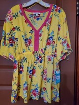 Womens Yellow The Pioneer Woman Dolman Sleeve Top w/Ties Size M (8-10) - $12.87