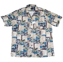 Tropical Storm Men&#39;s Size XL Hawaiian Short Sleeve Button-Up Polyester Shirt - £14.14 GBP