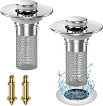 2Pc Bathroom Sink Stopper Hair Catcher, Pop Up Sink Drain Filter With Re... - $30.99