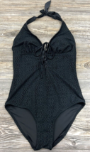 Attention Swimwear Black Bathing Suit, Crochet, One-Piece, Large - £7.91 GBP