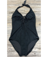 Attention Swimwear Black Bathing Suit, Crochet, One-Piece, Large - £7.84 GBP