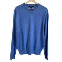 NWT Mens Size Large Daniel Bishop Blue Extra Fine Merino Wool V-Neck Swe... - £16.66 GBP