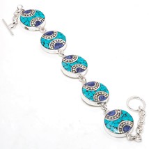 Lapis Lazuli Tibetan Turquoise Handmade Baho Jewelry Bracelet Nepali 8&quot; ... - £10.34 GBP