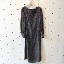 12 - COS Sweden Black White Dotted Long Sleeve Cupro Silk Maxi Dress 0916VB - $65.00