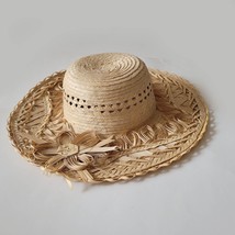 Handmade Women Real Straw Hat Made in Guatemala Size 58( Large ) - £9.33 GBP