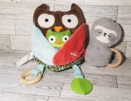 Skip Hop Baby Treetop Friends Activity Toy Owl Teether smoother Ring 3M+ &amp; SLOTH - £7.44 GBP