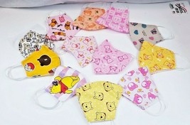 3 Pack Handmade Face Cover Adult Teen Mask Love Pooh Happy Bear Colorful Pink - £8.15 GBP