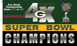 Green Bay Packers Football 4xChampions Memorable Flag 90x150cm3x5ft Supe... - $13.95