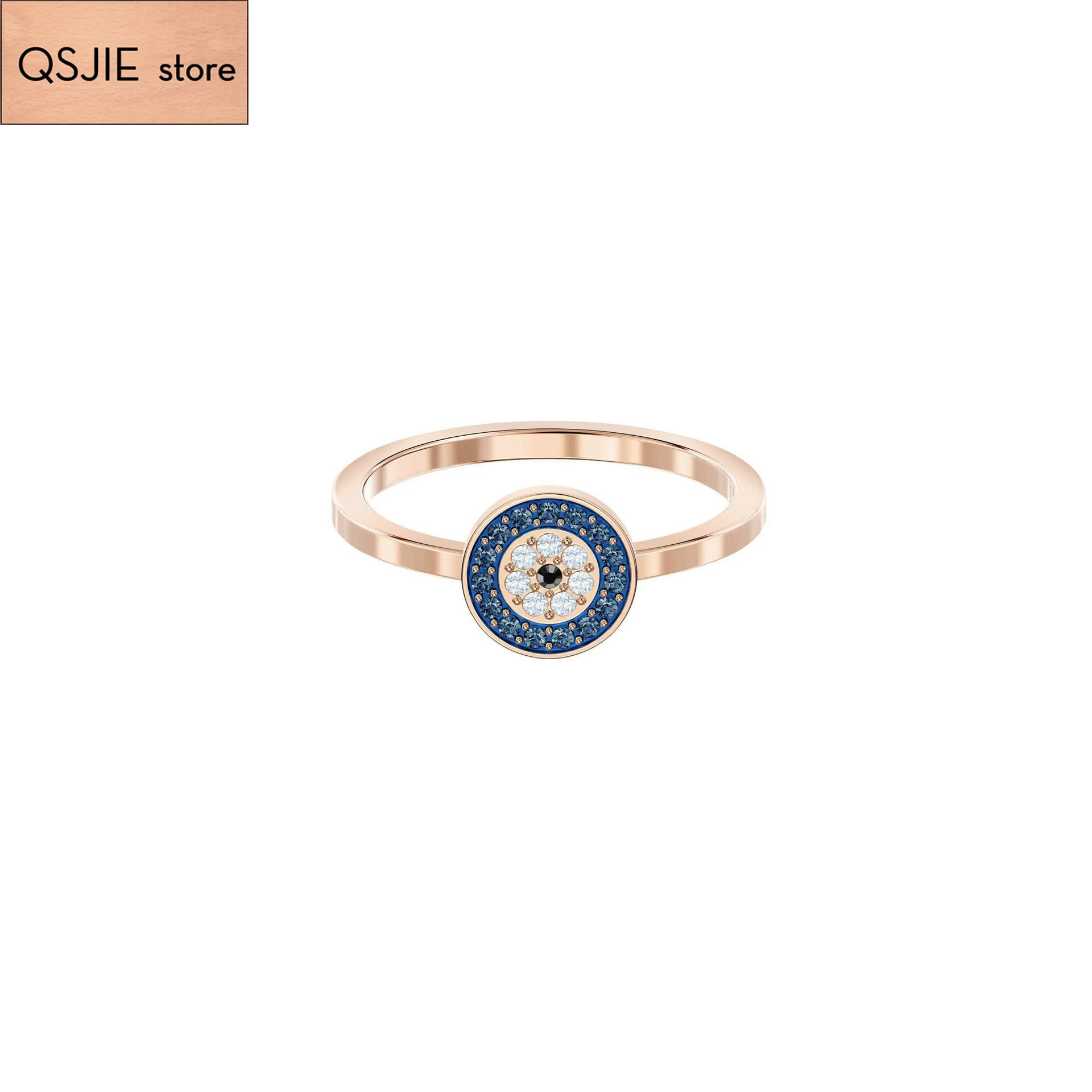 High Quality SWA Colorful Design Charm Shining Round Eyes Women&#39;s Ring C... - £43.88 GBP