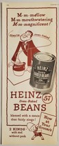 1948 Print Ad Heinz 57 Oven Baked Beans Man Sniffs Pot of Beans - £11.95 GBP